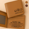 Custom Engraved Bifold Leather Wallet Two Sides - Personalized Anniversary Wedding Gifts For Husband And Wife, Him And Her - Endlessly In Love With You