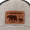 Papa Bear And His Cub - Family Personalized Custom Leather Patch Hat - Father's Day, Gift For Dad, Grandpa