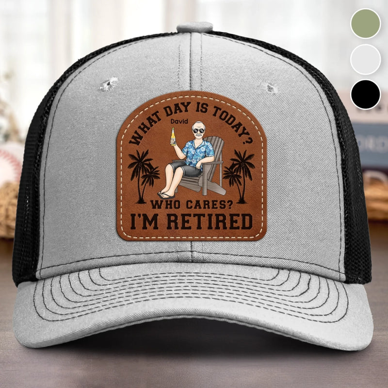 Custom Shaped Leather Patch Hat - Personalized Appreciation, Retirement Gift For Men, Women, Coworkers, Work Friends, Colleagues - Retirement Life