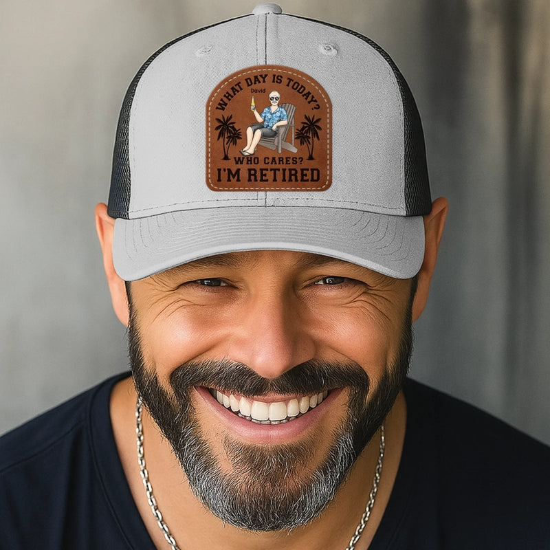 Custom Shaped Leather Patch Hat - Personalized Appreciation, Retirement Gift For Men, Women, Coworkers, Work Friends, Colleagues - Retirement Life