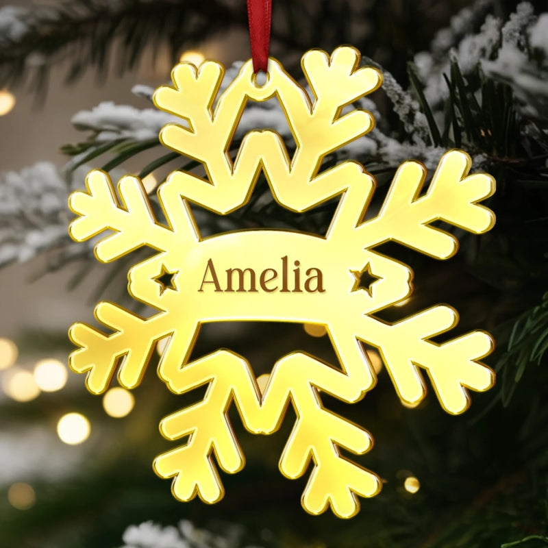 Custom Mirrored Acrylic Ornament - Personalized Christmas Birthday Gifts For Mom, Dad, Kids - Sparkle Of Togetherness