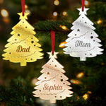 Custom Mirrored Acrylic Ornament - Personalized Christmas Birthday Gifts For Family - Our Family Tree Shines Bright
