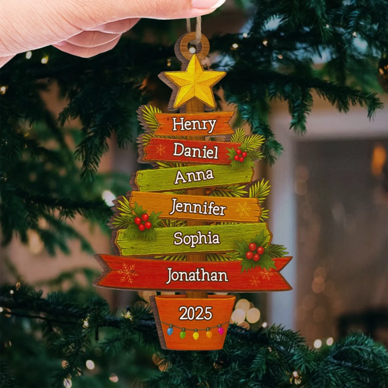 Custom Wood Ornament - Personalized Christmas Birthday Gifts For Mom, Dad, Kids - Spelling Love, Letter By Letter