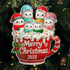 Custom Acrylic Ornament - Personalized Christmas Birthday Gifts For Mom, Dad, Kids - Cocoa Cuddles With Family