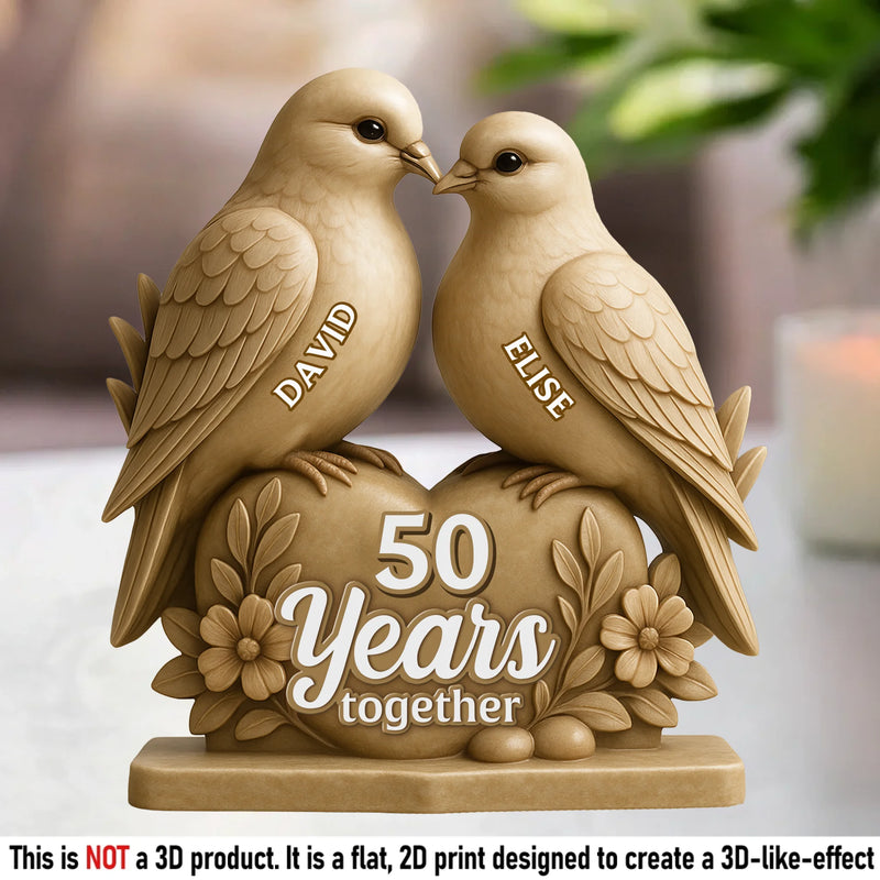 Together Through Every Year, Every Moment - Couple Personalized Custom Acrylic Plaque Custom Shape - Gift For Husband Wife, Anniversary
