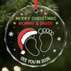 Custom Circle Glass Ornament - Personalized Christmas Baby Shower, Gender Reveal Gifts For New Moms, New Dads, New Parents - A New Chapter Of Love