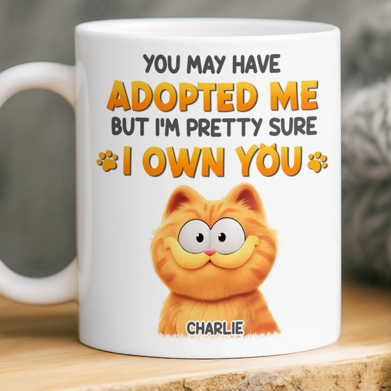 Custom Mug - Personalized Birthday Gifts For Cat Lovers, Cat Mom And Dad - Owned By My Cat