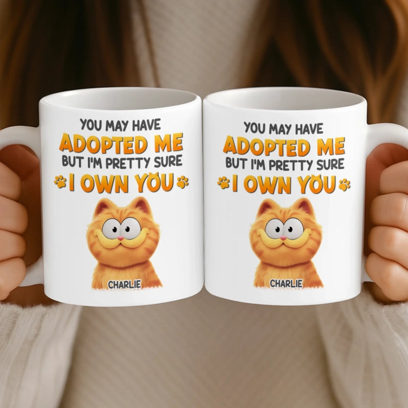 Custom Mug - Personalized Birthday Gifts For Cat Lovers, Cat Mom And Dad - Owned By My Cat