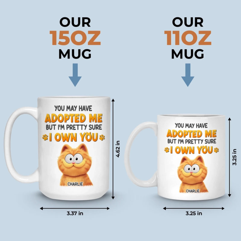 Custom Mug - Personalized Birthday Gifts For Cat Lovers, Cat Mom And Dad - Owned By My Cat