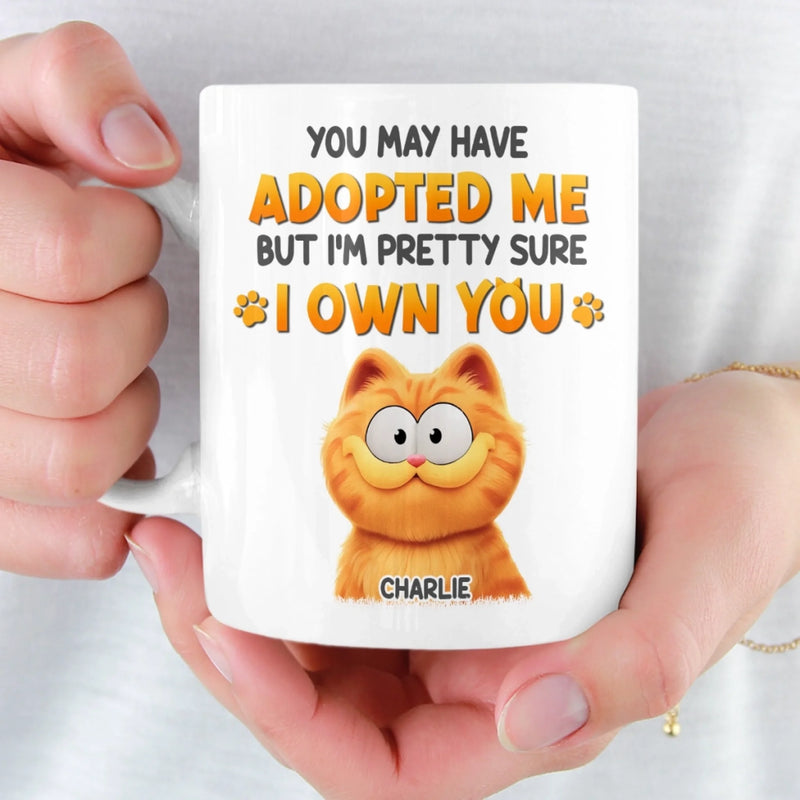 Custom Mug - Personalized Birthday Gifts For Cat Lovers, Cat Mom And Dad - Owned By My Cat
