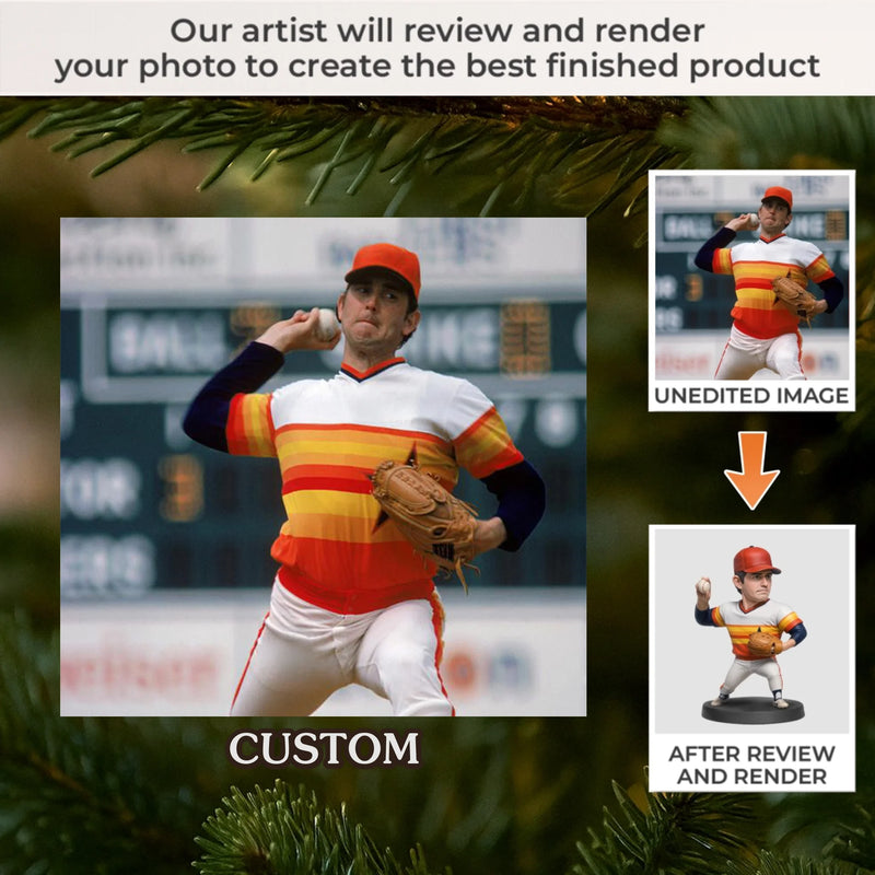 Custom Photo Acrylic Ornament - Personalized Christmas Birthday Sport Gifts For Sports Lovers - Pitcher Of Joy