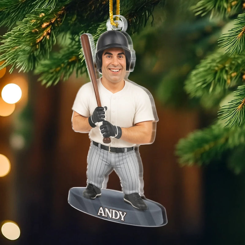 Custom Photo Acrylic Ornament - Personalized Christmas Birthday Sport Gifts For Sports Lovers - Life’s Better In A Ballpark