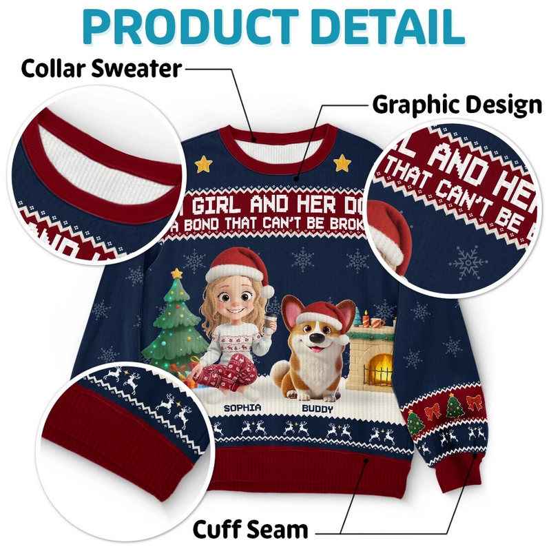 Custom Unisex Ugly Sweatshirt - Personalized  Christmas Birthday Gifts For Dog Cat Lovers, Dog Dad And Mom, Cat Owners - Forever My Fur Family