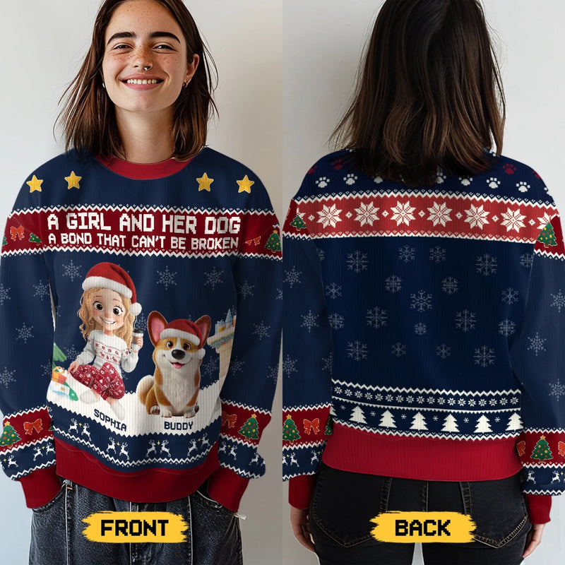 Custom Unisex Ugly Sweatshirt - Personalized  Christmas Birthday Gifts For Dog Cat Lovers, Dog Dad And Mom, Cat Owners - Forever My Fur Family