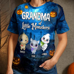 Custom Unisex T-shirt - Personalized Halloween Birthday Gifts For Grandma - Little Monsters Light Up Halloween