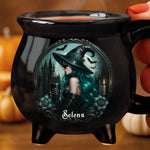 Custom 12oz Ceramic Cauldron Coffee Mug - Personalized Halloween Witchy Gifts For Witch Lovers, Sisters, BFF - Mystic Witch Vibes