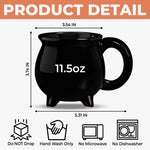Custom 12oz Ceramic Cauldron Coffee Mug - Personalized Halloween Witchy Gifts For Women - Moonlit Witch Magic
