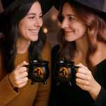 Custom 12oz Ceramic Cauldron Coffee Mug - Personalized Halloween Witchy Gifts For Family - Purrfectly Wicked