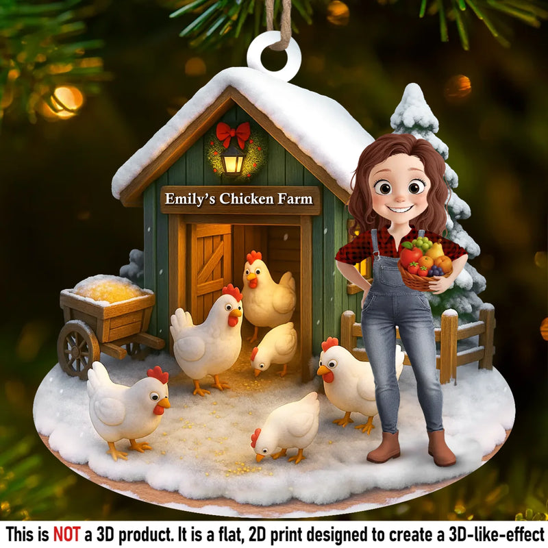 Custom Wood Ornament - Personalized Christmas Birthday Gifts For Women, Men - Farm Life, Christmas Joy