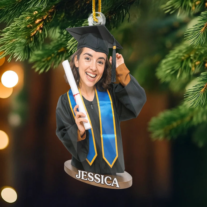 Custom Photo Acrylic Ornament - Personalized Christmas Graduation Gifts For Him, Her - Class Of Champions
