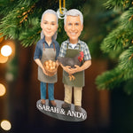 Custom Photo Acrylic Ornament - Personalized Christmas Birthday Gifts For Farmers, Couple - Strong Roots Grow With Hard Work