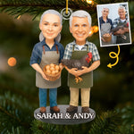 Custom Photo Acrylic Ornament - Personalized Christmas Birthday Gifts For Farmers, Couple - Strong Roots Grow With Hard Work