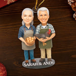Custom Photo Acrylic Ornament - Personalized Christmas Birthday Gifts For Farmers, Couple - Strong Roots Grow With Hard Work
