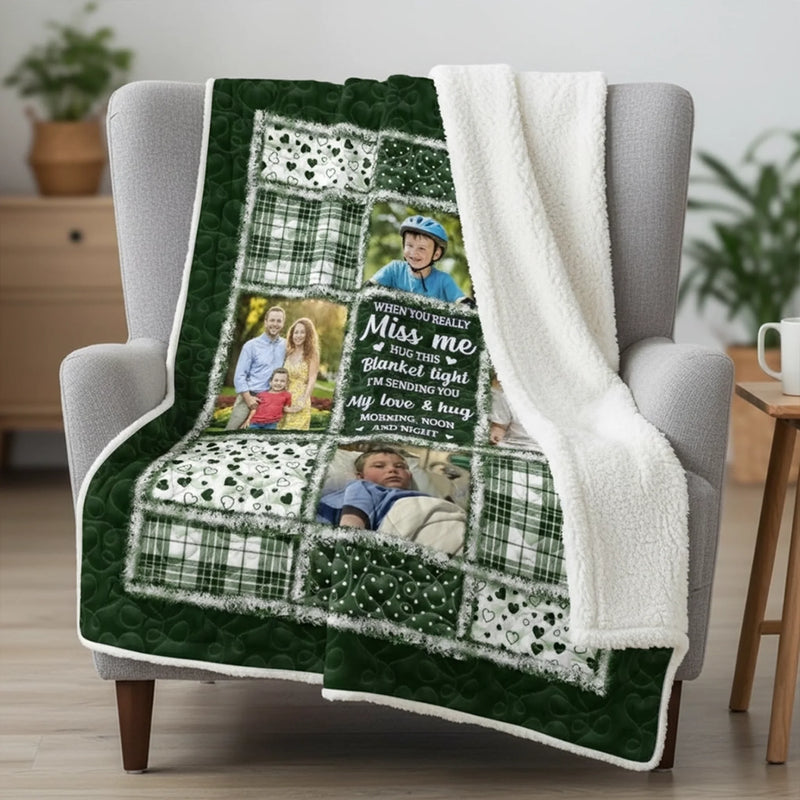 Custom Photo Blanket - Personalized Christmas Memorial Sympathy Gifts For Loss Of Mom, Dad - The Light of Your Love Guides Me