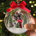 Custom Photo 3D Acrylic Ball Ornament - Personalized Christmas Birthday Gifts For Football Fans, Athletes, Coaches - Doing What I Love Most