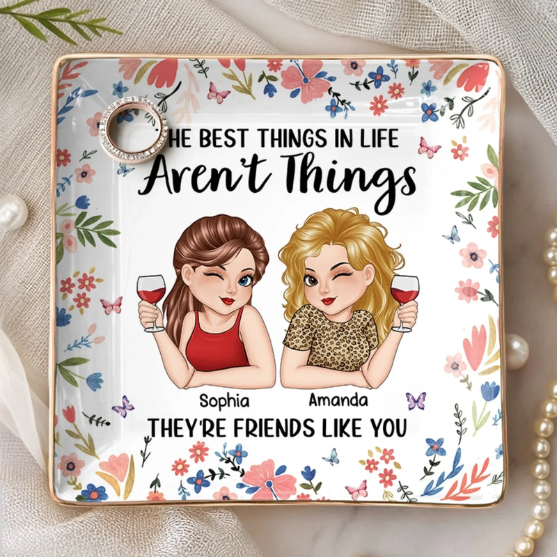 Custom Full-Print Jewelry Dish - Personalized Best Friend Birthday Gifts For Women, Besties, Sisters, BFF  - Bestie Chaos Brings Endless Laughs