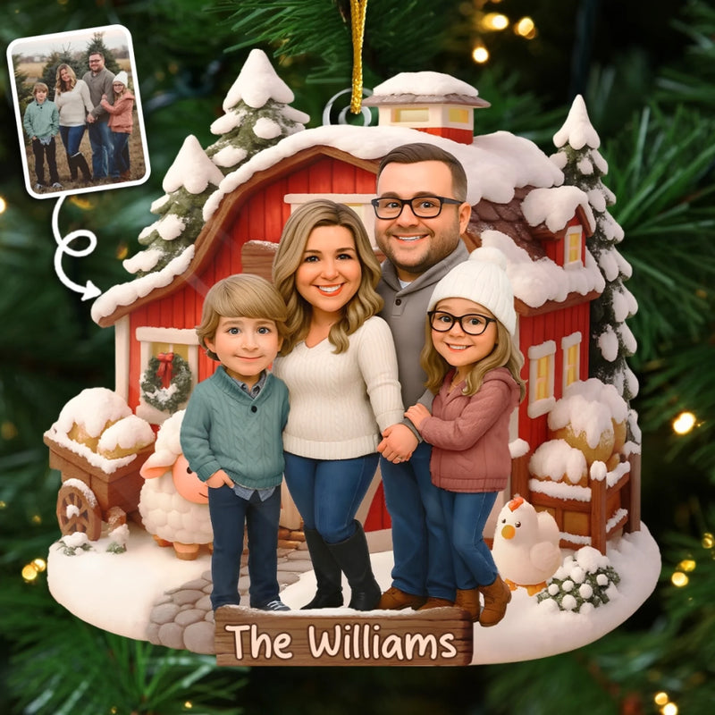 Custom Photo Acrylic Ornament - Personalized Christmas Birthday Gifts For Mom, Dad, Brother, Sister, Kids - Our Little World Of Love