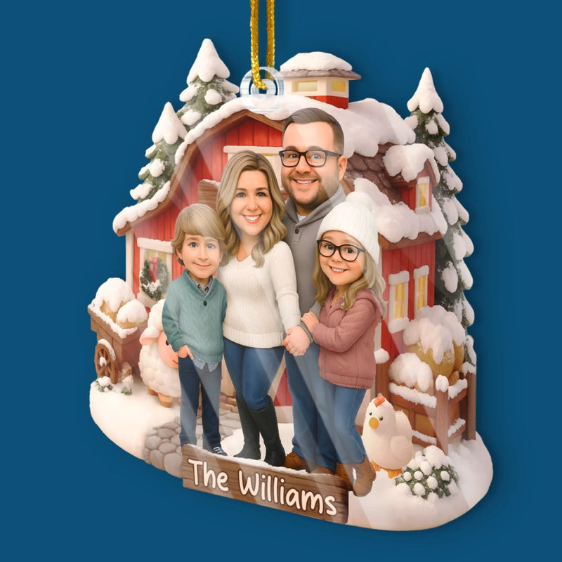 Custom Photo Acrylic Ornament - Personalized Christmas Birthday Gifts For Mom, Dad, Brother, Sister, Kids - Our Little World Of Love