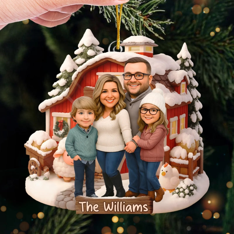 Custom Photo Acrylic Ornament - Personalized Christmas Birthday Gifts For Mom, Dad, Brother, Sister, Kids - Our Little World Of Love