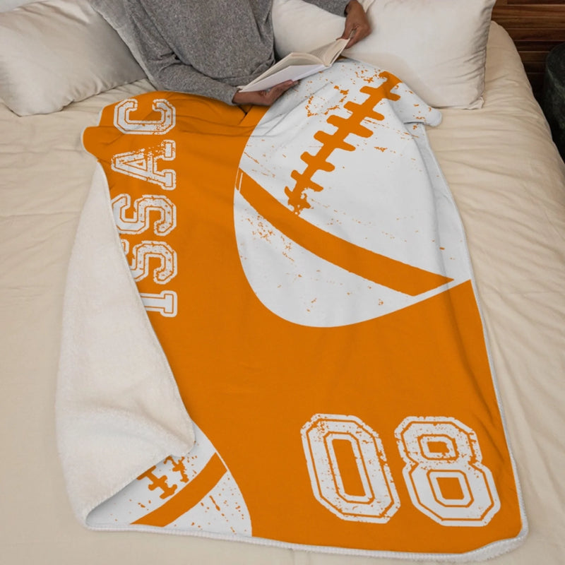 Custom American Football Blanket - Personalized Gift For Birthday, Football Football Lovers, NFL Fans, Sport Lovers, Senior Graduation Gift - Born To Win