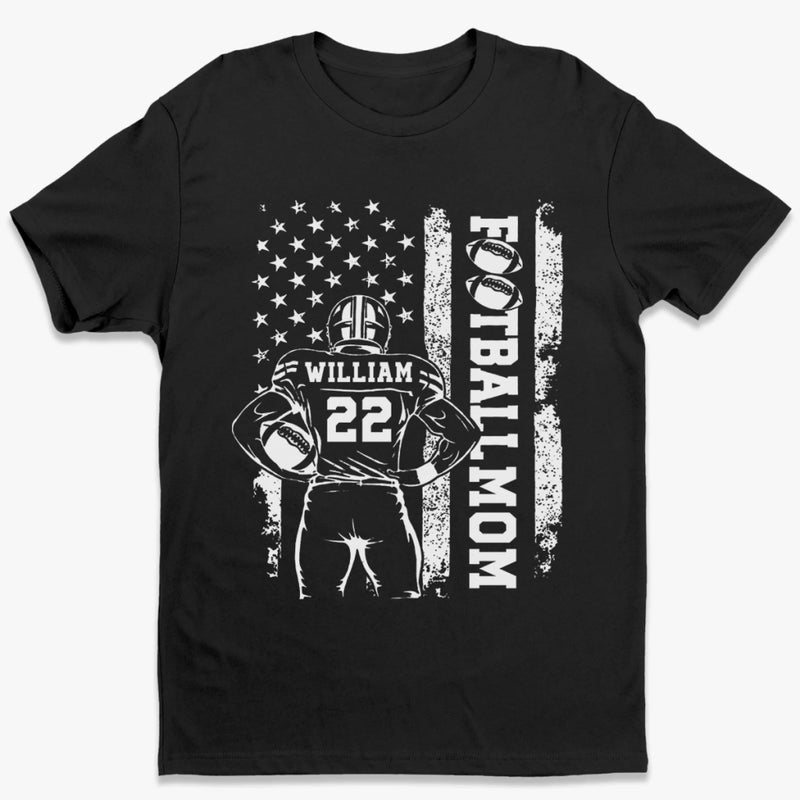 Custom Senior Football Mom T-shirt, Hoodie - Personalized Birthday Football Gifts For Mom, Football Lovers, NFL Fans, Sport Lovers - Football Mama With Leopard Coquette Bow
