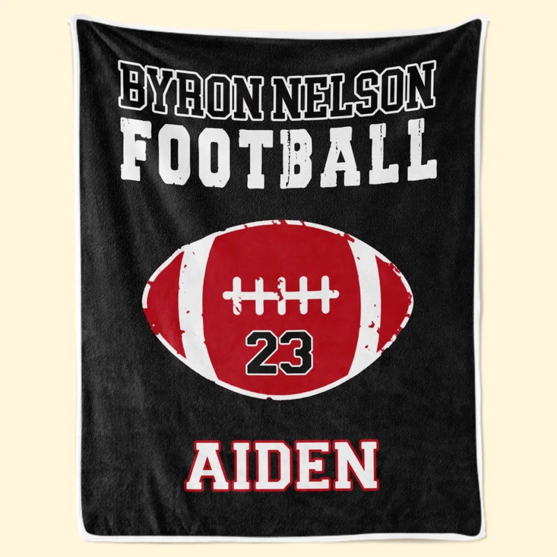 Custom American Football Blanket - Personalized Gift For Birthday, Football Football Lovers, NFL Fans, Sport Lovers, Senior Graduation Gift - Living The Football Dream With School Name
