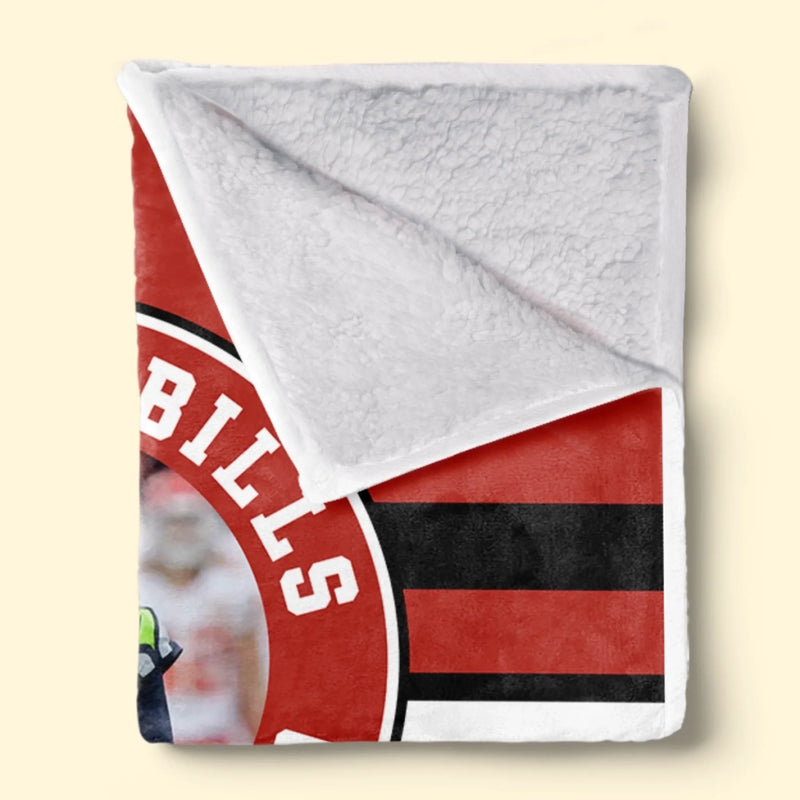 Custom Photo Football Blanket - Personalized Gift For Birthday, Football Football Lovers, NFL Fans, Sport Lovers, Senior Graduation Gift - University Logo And Team