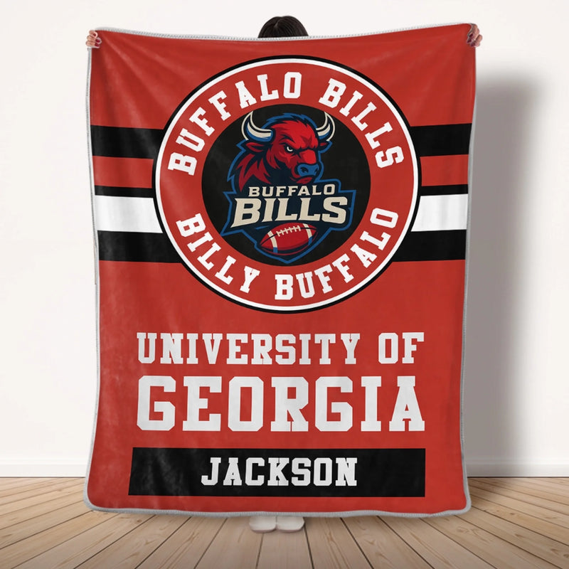 Custom Photo Football Blanket - Personalized Gift For Birthday, Football Football Lovers, NFL Fans, Sport Lovers, Senior Graduation Gift - University Logo And Team