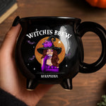 Custom 12oz Ceramic Cauldron Coffee Mug - Personalized Halloween Witchy Gifts For Witch Lovers, Sisters, BFF - She Drinks Like A Queen, But Hexes Like A Goddess
