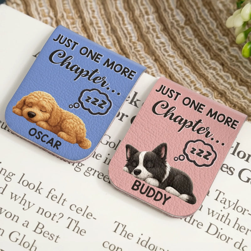 Custom Leather Magnetic Bookmark - Personalized  Bookish Gifts For Book Lovers, Bookworms, Dog Dad And Mom - Happiness Is Another Chapter