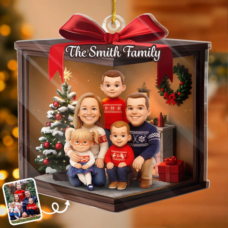 Custom Photo Acrylic Ornament - Personalized Christmas Birthday Gifts For Mom, Dad, Brother, Sister, Kids - Cherishing The Bond That Built Us