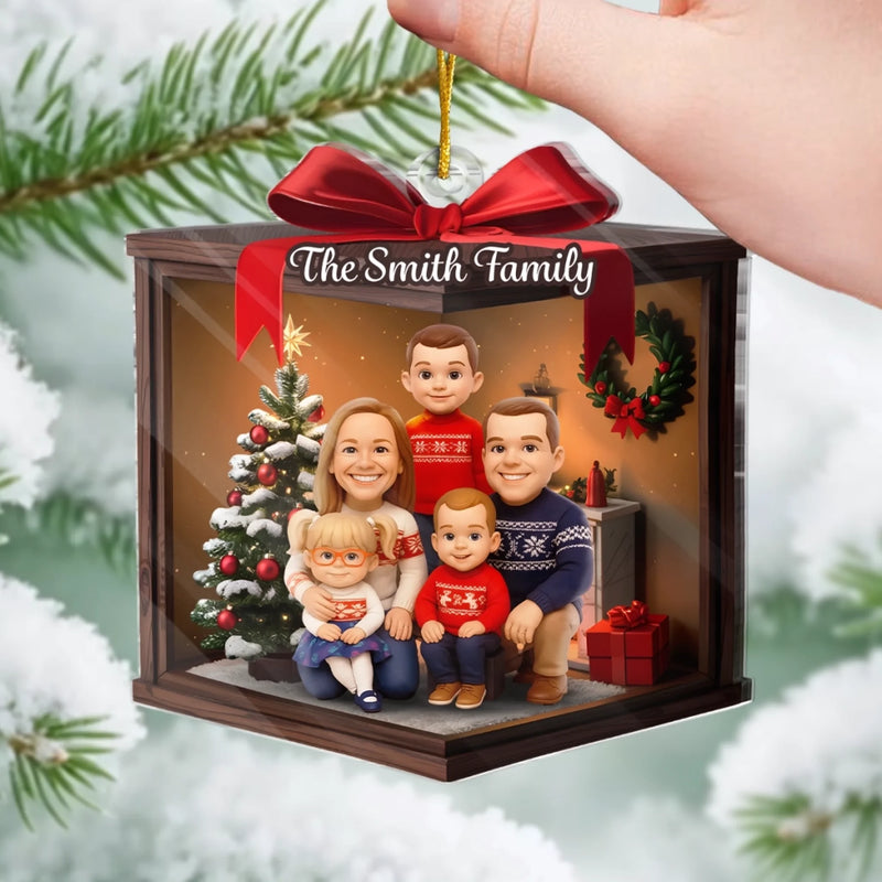Custom Photo Acrylic Ornament - Personalized Christmas Birthday Gifts For Mom, Dad, Brother, Sister, Kids - Cherishing The Bond That Built Us