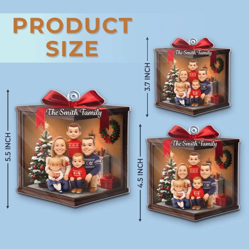 Custom Photo Acrylic Ornament - Personalized Christmas Birthday Gifts For Mom, Dad, Brother, Sister, Kids - Cherishing The Bond That Built Us