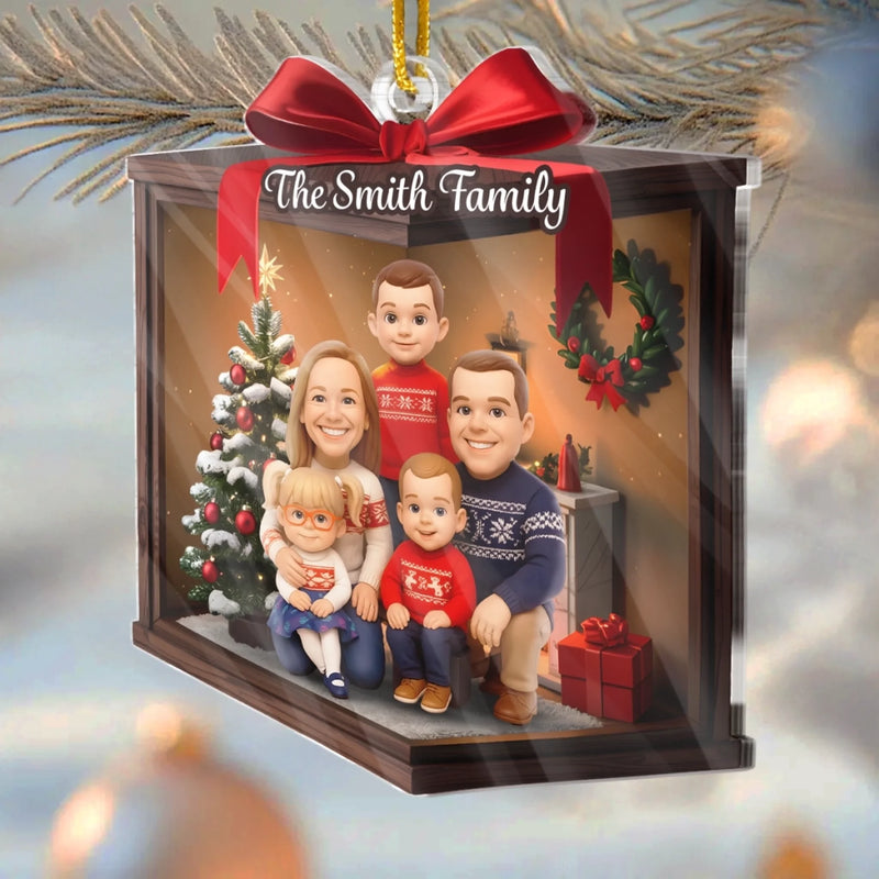Custom Photo Acrylic Ornament - Personalized Christmas Birthday Gifts For Mom, Dad, Brother, Sister, Kids - Cherishing The Bond That Built Us