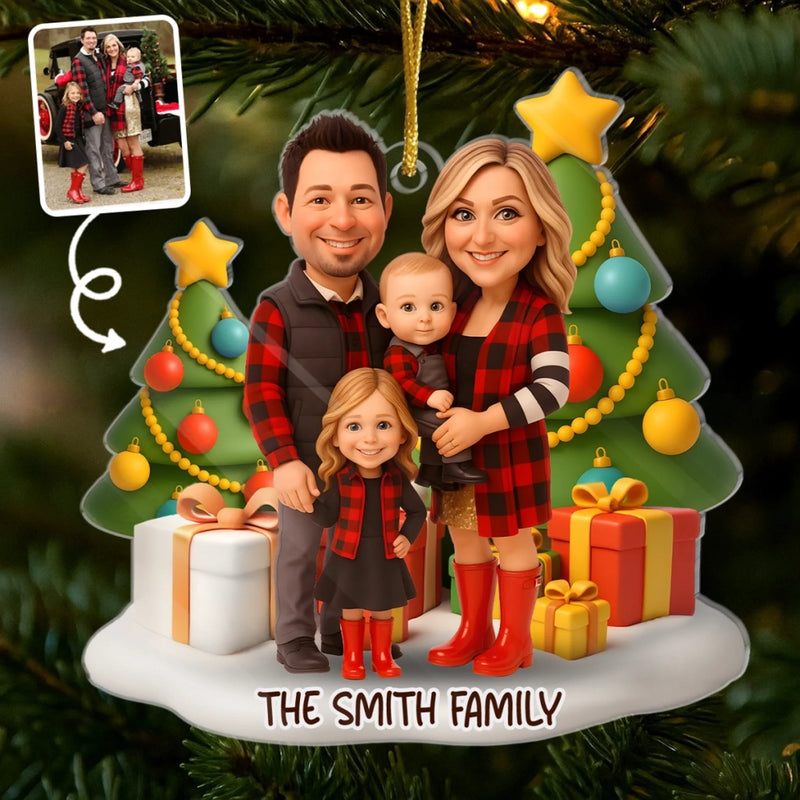 Custom Photo Acrylic Ornament - Personalized Christmas Birthday Gifts For Mom, Dad, Brother, Sister, Kids - Christmas Chaos, Family Bliss