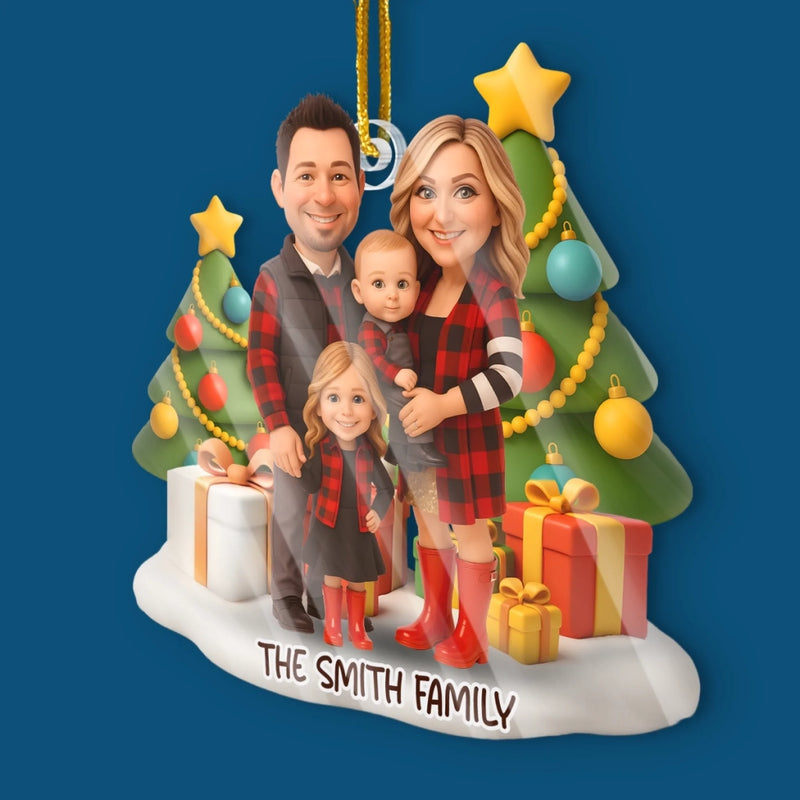 Custom Photo Acrylic Ornament - Personalized Christmas Birthday Gifts For Mom, Dad, Brother, Sister, Kids - Christmas Chaos, Family Bliss