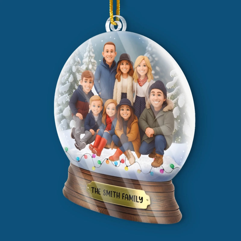 Custom Photo Acrylic Ornament - Personalized Christmas Birthday Gifts For Mom, Dad, Brother, Sister, Kids - Family Nights, Twinkling Lights