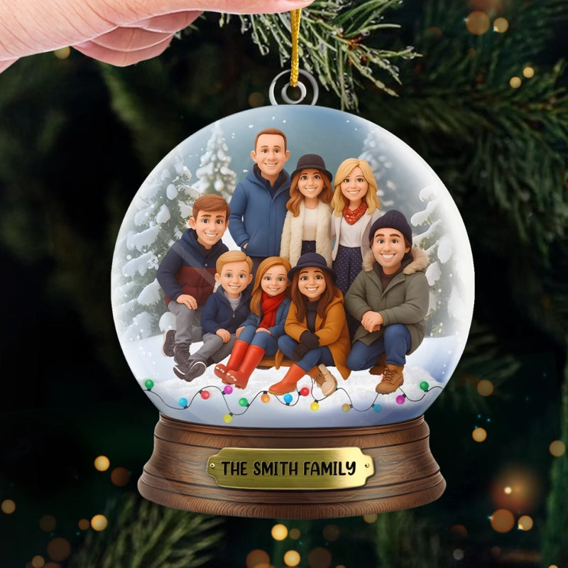 Custom Photo Acrylic Ornament - Personalized Christmas Birthday Gifts For Mom, Dad, Brother, Sister, Kids - Family Nights, Twinkling Lights