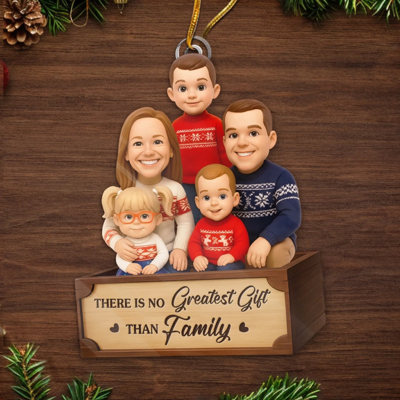 Custom Photo Acrylic Ornament - Personalized Christmas Birthday Gifts For Mom, Dad, Brother, Sister, Kids - The Best Present Is Us Together