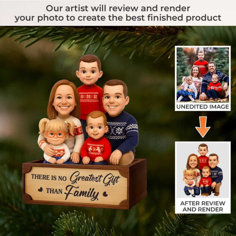 Custom Photo Acrylic Ornament - Personalized Christmas Birthday Gifts For Mom, Dad, Brother, Sister, Kids - The Best Present Is Us Together
